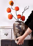 Tall Terracotta Ceramic Vase – Rustic Boho Decor for Home or Shelf