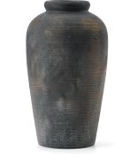 Rustic Bronze Ceramic Vase – Tall Farmhouse Decor for Table or Shelf