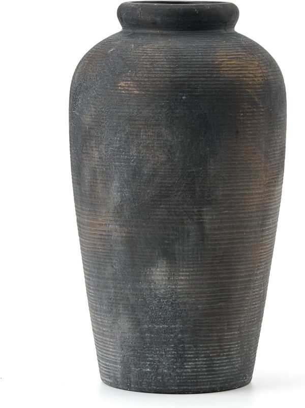 Rustic Bronze Ceramic Vase – Tall Farmhouse Decor for Table or Shelf - Image 3