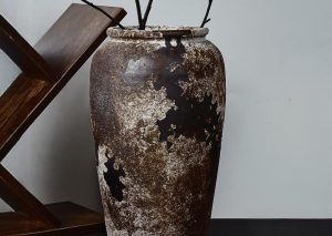 Tall Terracotta Ceramic Vase – Rustic Boho Decor for Home or Shelf