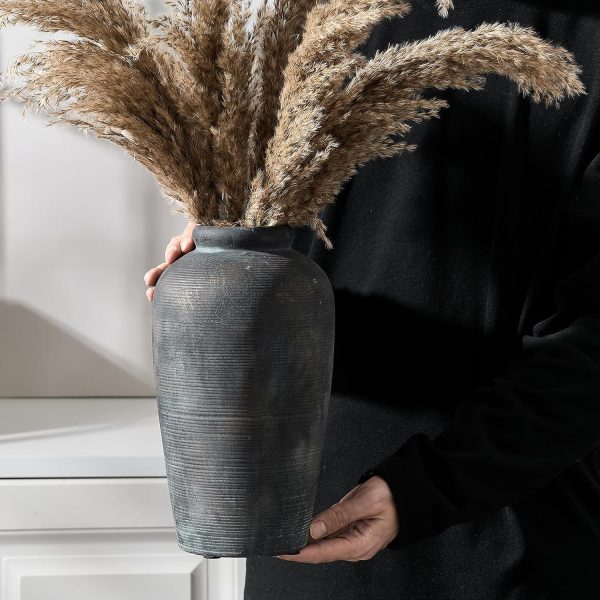 Rustic Bronze Ceramic Vase – Tall Farmhouse Decor for Table or Shelf - Image 2