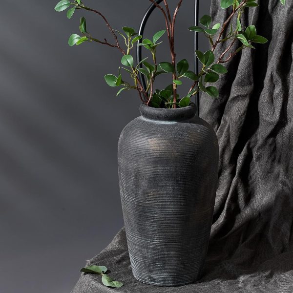 Rustic Bronze Ceramic Vase – Tall Farmhouse Decor for Table or Shelf - Image 6